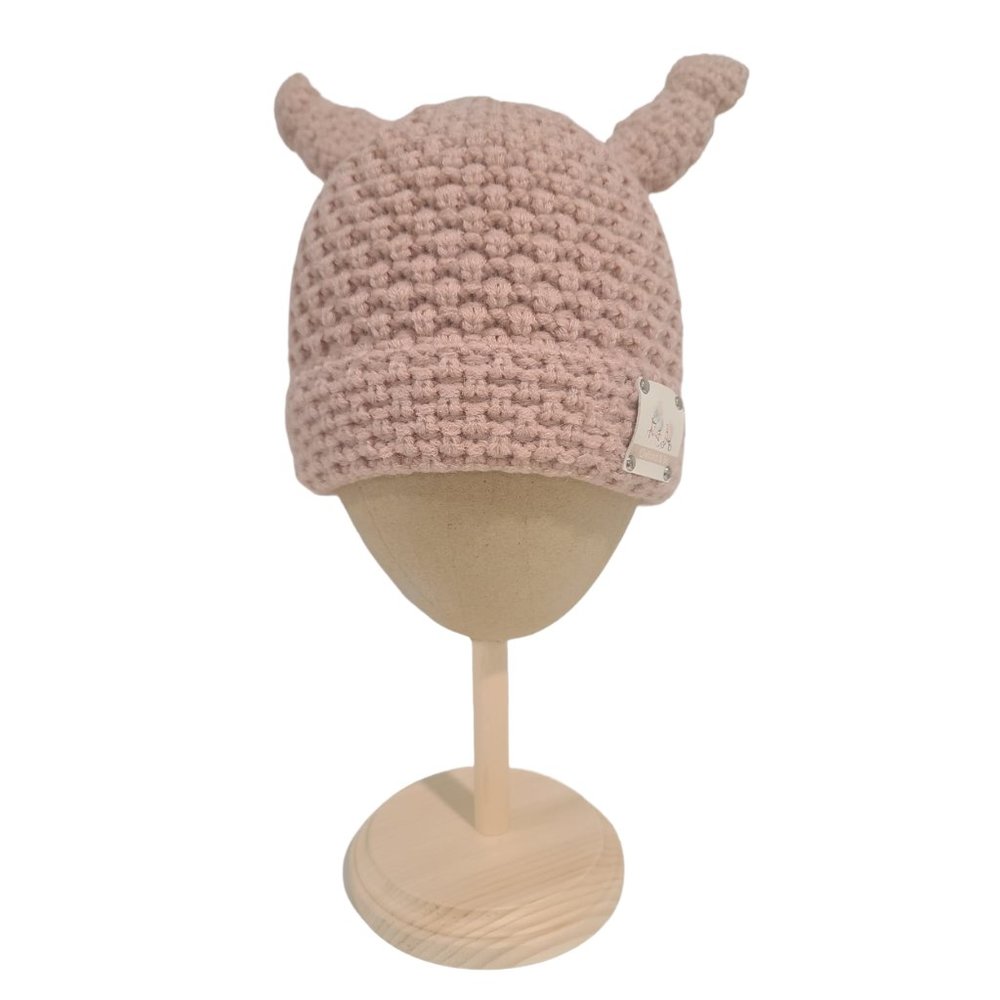 Luna Knit Beanie Hat, Pink